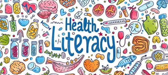 Vibrant Health Literacy Doodles Simplifying Complex Medical Information for Easy Understanding