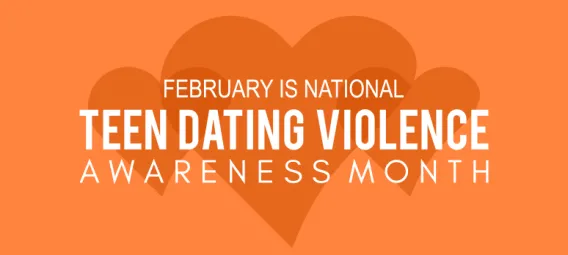 Teen Dating Violence Awareness Month. Orange background