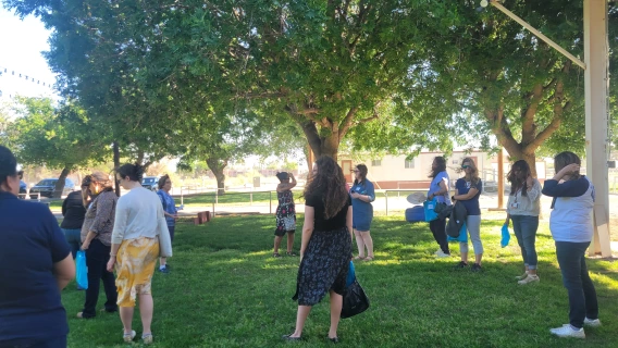Wellness Ambassadors at a walking tour at the Campus Agricultural Center