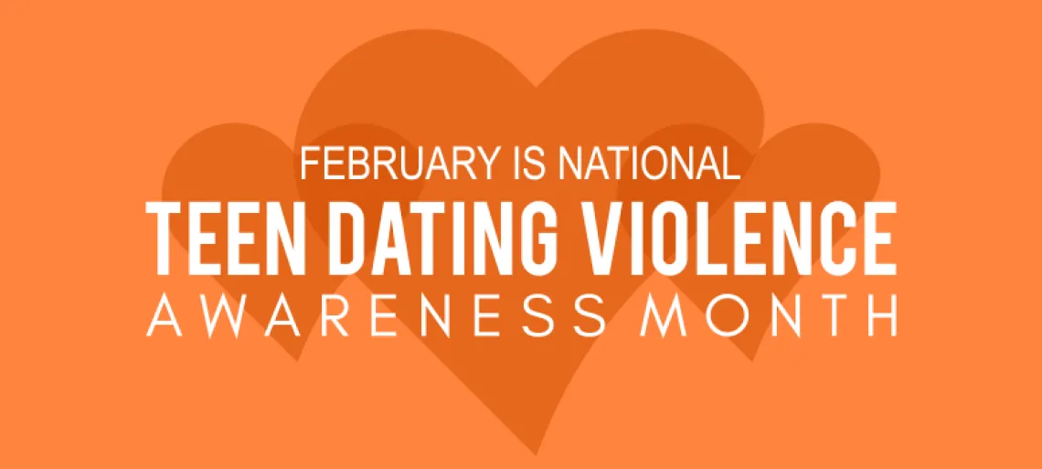 Teen Dating Violence Awareness Month. Orange background