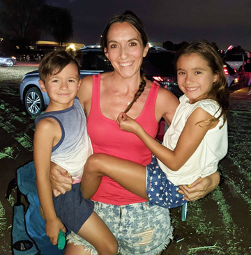 Chrsti Castillo and her two kids