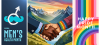 men's health month illustration with two hands holding each other and illustration of happy pride month